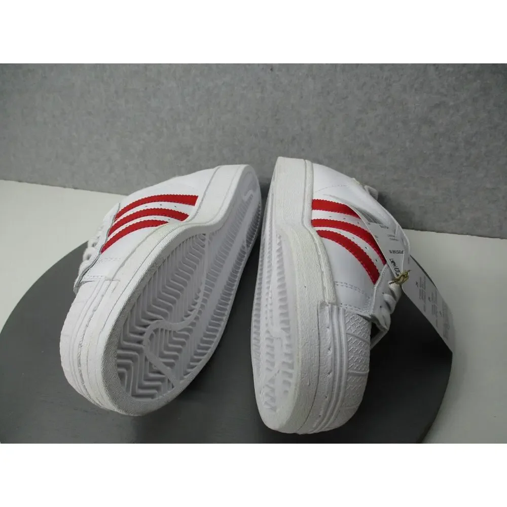 Adidas Originals Superstar White/Scarlet/Snakeprint Womens Sz 8.5